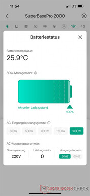 Detalhes e configurações da bateria