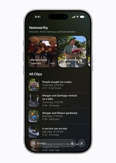 Apple A inteligência artificial é capaz de reconhecer trechos interessantes das imagens da câmera e adicionar uma descrição em texto.
