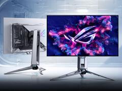 O Asus ROG Swift OLED PG27AQWP-W adota um design semitranslúcido, ao contrário de muitos monitores equivalentes. (Fonte da imagem: Asus)