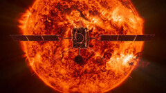 A espaçonave Solar Orbiter se aproximando do Sol. Na foto: representação conceitual da sonda Solar Orbiter (Fonte da imagem: ESA)