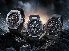 O Casio G-Shock GWR-B3000-1A, o GWR-B3000-2A e o GWR-B3000-8A (da esquerda para a direita)