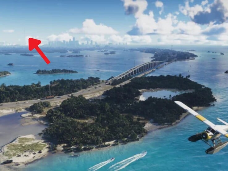 É mais fácil identificar a torre no trailer, mas a captura de tela posterior confirma que ela realmente existe no jogo.