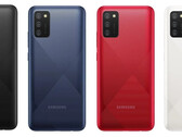 Os A02s Galaxy em todas as suas cores conhecidas. (Fonte: Samsung)