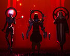 Teaser do Gatekeeper Steam mostrando três guardiões com um fundo vermelho