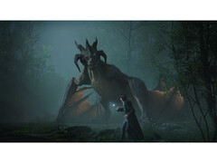 Uma captura de tela da versão para PC de Hogwarts Legacy mostrando o ambiente e o design dos inimigos. (Fonte da imagem: Steam)