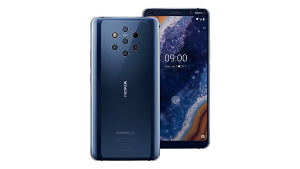 O Nokia 9 PureView tinha cinco câmeras de 12 MP na parte traseira. (Fonte da imagem: Nokia/waybackmachine)