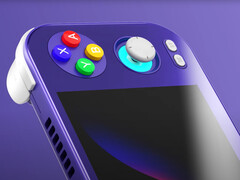 O Anbernic RG476H em sua opção de cor inspirada no Gamecube. (Fonte da imagem: Anbernic)