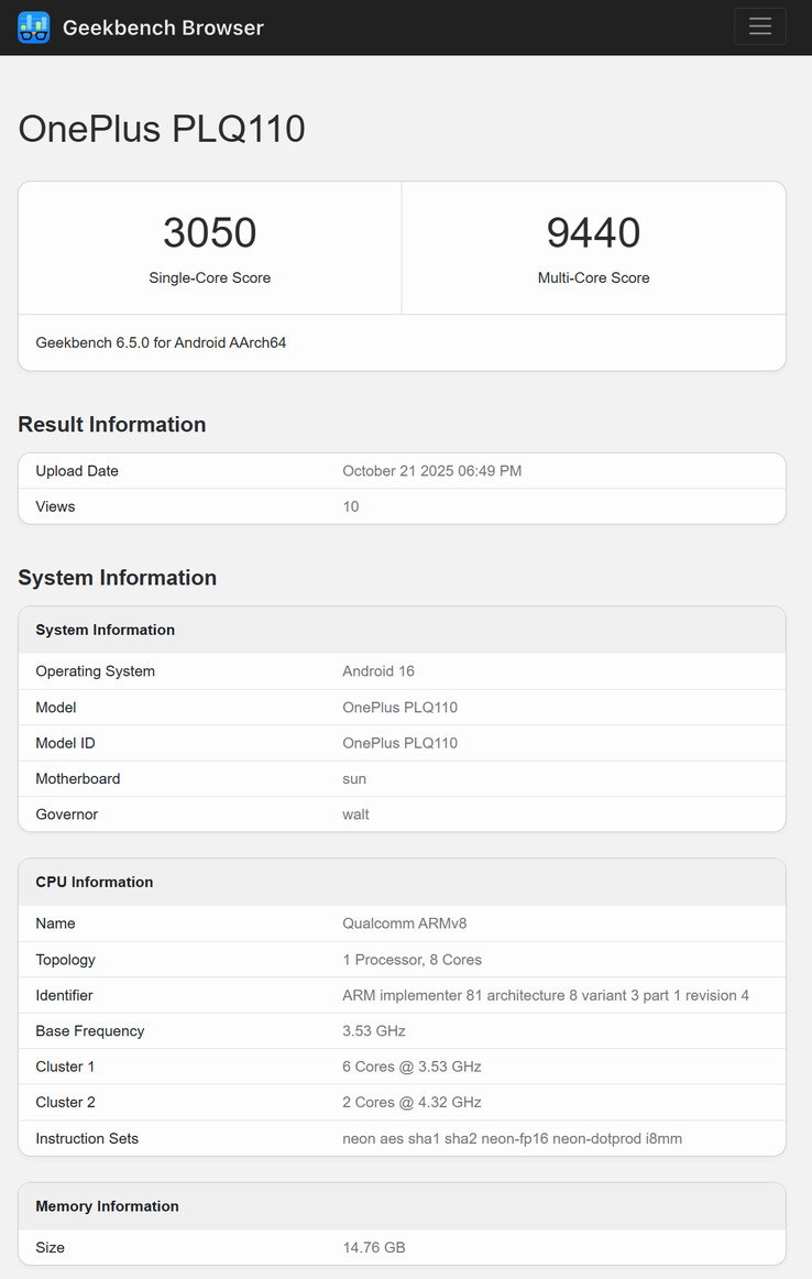 (Fonte da imagem: Geekbench)