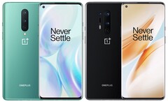 O OnePlus 8 e o OnePlus 8 Pro têm uma localização do lado esquerdo para o furo da câmera de autoperfuração. (Fonte da imagem: OnePlus - editado)