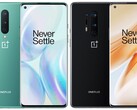 O OnePlus 8 e o OnePlus 8 Pro têm uma localização do lado esquerdo para o furo da câmera de autoperfuração. (Fonte da imagem: OnePlus - editado)