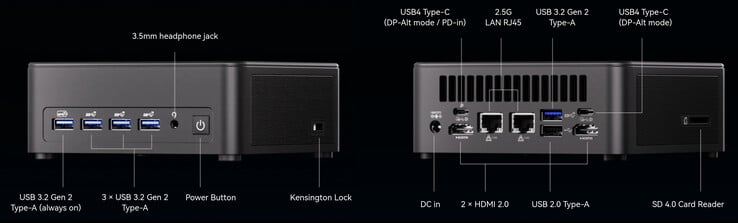 As portas externas do Geekom IT13 Max (Fonte: Geekom)