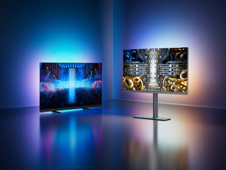 As TVs Philips OLED+909 e OLED+959 Ambilight. (Fonte da imagem: Philips)