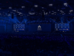 Uma imagem mostrando o palco para um torneio da última postagem de &quot;atualização de negócios&quot; da EVO (fonte da imagem: EVO.gg)