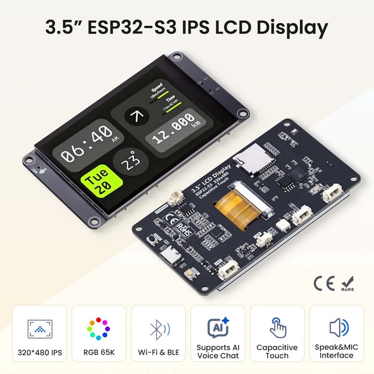 Este é um monitor com uma placa de desenvolvimento