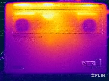 Temperaturas da superfície durante o teste de estresse (parte inferior)