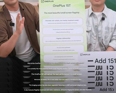 Uma captura de tela da sessão de revelação ao vivo do OnePlus 15T (tradução automática)