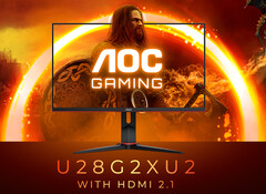 O AOC Gaming U28G2XU2 tem um painel de 28 polegadas com uma taxa de atualização de 144 Hz. (Fonte de imagem: AOC)