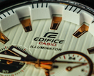Um close-up do logotipo da Casio Edifice
