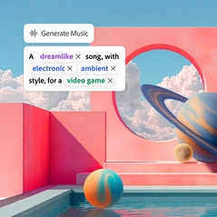 O Adobe Firefly: Generate Music torna rápido e fácil criar faixas originais com autorização para uso comercial
