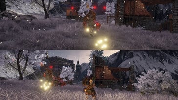 Uma imagem que mostra uma tela dividida em Outward Definitive Edition.