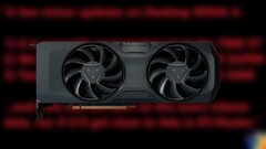 A AMD Radeon RX 7700 XT possui 12 GB de VRAM GDDR6 e 54 unidades de computação. (Fonte: AMD/Moore&#039;s Law Is Dead - editado)