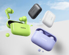 O Realme Buds T200 estará disponível na China por cerca de US$ 18. Na foto: opções de cores dos fones de ouvido sem fio. (Fonte da imagem: Realme)