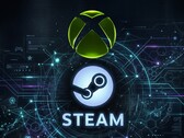 Os logotipos do Xbox e do Steam são exibidos