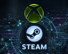 Os logotipos do Xbox e do Steam são exibidos