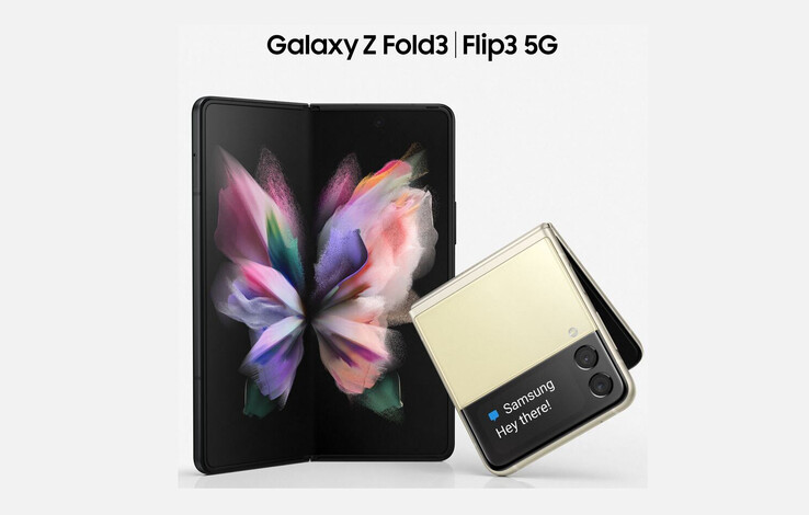 O Galaxy Z Fold 3 com o Galaxy Z Flip 3. (Fonte da imagem: Evan Blass)