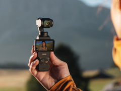 A próxima câmera gimbal compacta DJI Pocket 4 está programada para ser 35% mais leve e significativamente menor do que a Pocket 3 mostrada aqui. (Fonte da imagem: DJI)