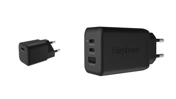 Os carregadores Fairphone USB-C estão disponíveis em variantes de porta única e tripla. (Fonte da imagem: Fairphone)