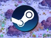 Uma imagem mostrando o logotipo do Steam e o jogo Iron Marines, atualmente em promoção.