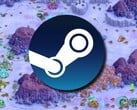 Uma imagem mostrando o logotipo do Steam e o jogo Iron Marines, atualmente em promoção.