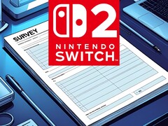 O logotipo do Switch 2 é mostrado acima do mockup da pesquisa da Nintendo (Fonte da imagem: Nintendo of America com edições)