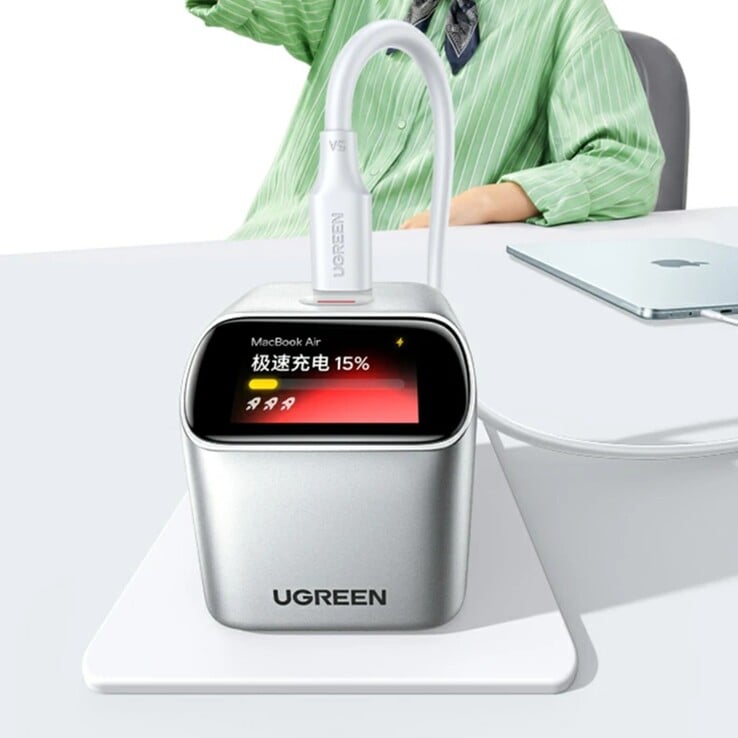 O carregador Ugreen X740 45W GaN pode identificar seu iPhone ou MacBook Air