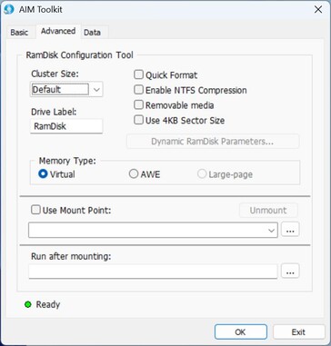 Tomada de AIM: Opções avançadas