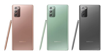 A Galaxy Note 20 em três cores. (Fonte da imagem: Ishan Agarwal)