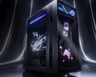O desktop Asus ROG G1000 - retratado em um fundo escuro estilizado. (Fonte da imagem: Asus)
