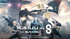 Kaiju No. 8: The Game key visual showing main characters including Kafka Hibino and Mina Ashiro (Fonte da imagem: Kaiju No. 8 Official Site)