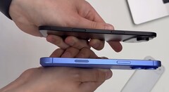 O &quot;17 Air&quot; (acima) ao lado de outro iPhone. (Fonte da imagem: Majin Bu via X)