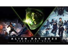Uma imagem promocional do Alien Day 2025 no Steam, mostrando a arte da capa de Alien Isolation, Aliens Dark Descent e Alien Rogue Incursion. (Fonte da imagem: Steam)