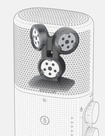 O conjunto de três cápsulas de microfone do ECM-S1 (Fonte da imagem: Sony)