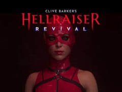 É exibido o banner do filme “Hellraiser: Revival”, de Clive Barker