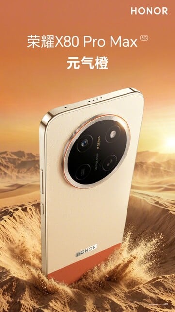 O Honor X80 Pro Max na cor Laranja Vibrante.