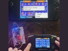 Um microcontrolador que conecta um GBA a um Nintendo Switch 2, permitindo a transferência de Pokémon entre os dois