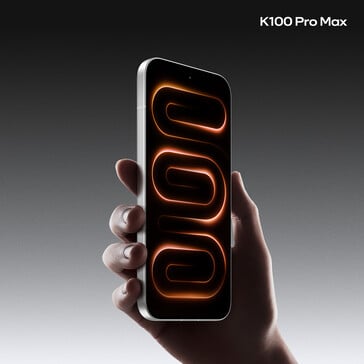 O K100 Pro Max na cor “Branco Dourado”