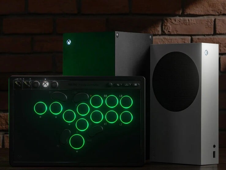 O novo controle do Xbox Arcade da 8bitdo com iluminação RGB nos botões. (Fonte da imagem: 8bitdo)