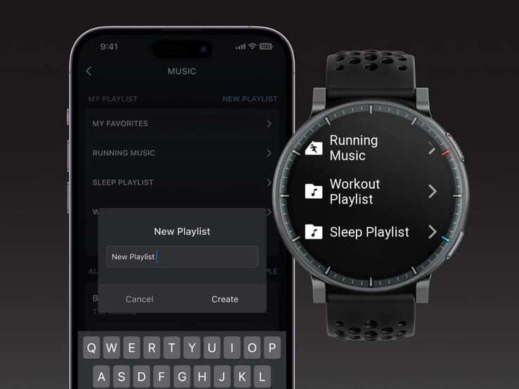 A ferramenta de gerenciamento de músicas do smartwatch Amazfit Active Max