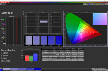 Saturação de cores (esquema de cores: Padrão, temperatura de cor: Padrão, espaço de cor de destino: sRGB)