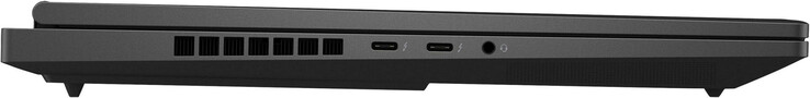 Esquerda: 2x Thunderbolt 4 (USB-C; Power Delivery, DisplayPort), conector de áudio combinado